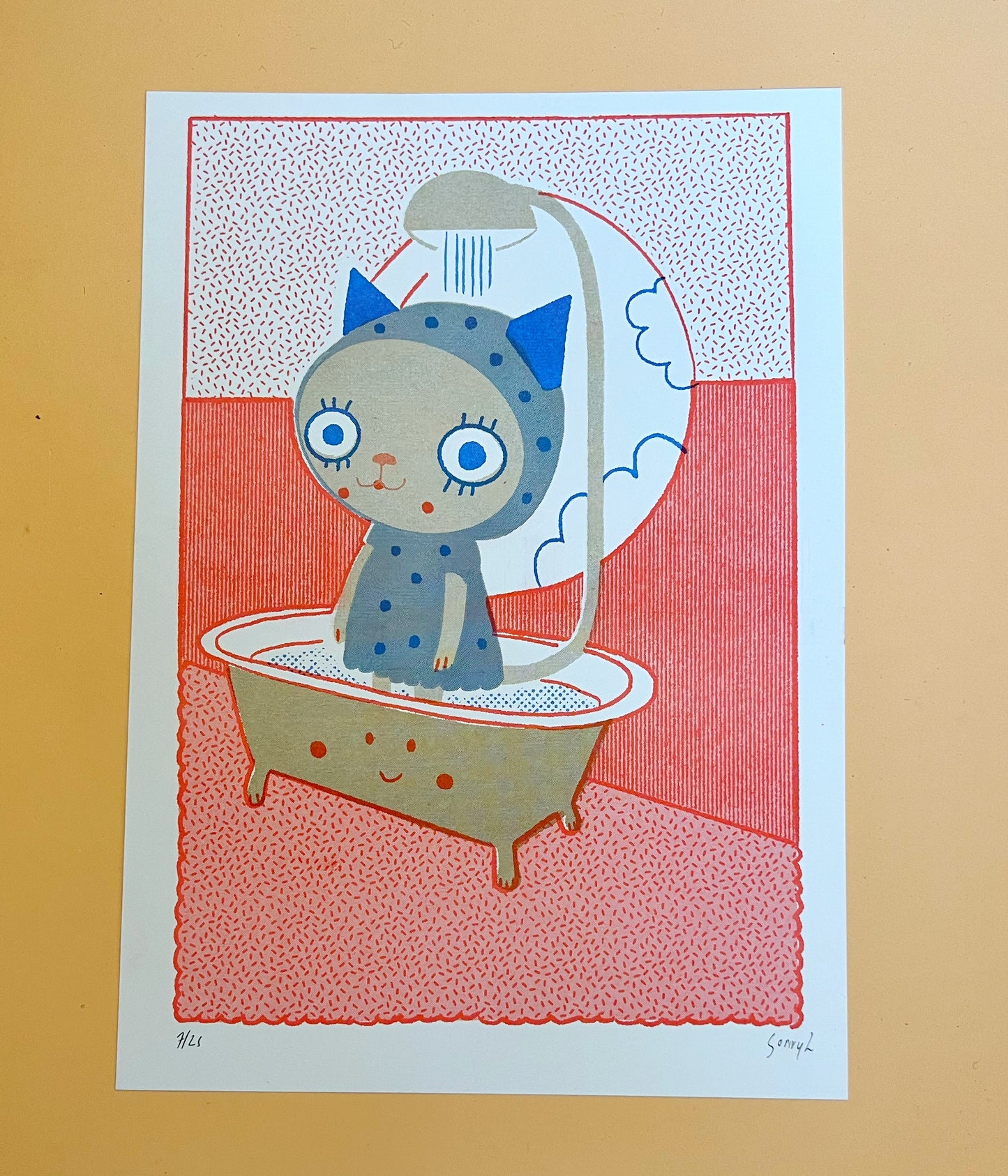 Le chat douche
